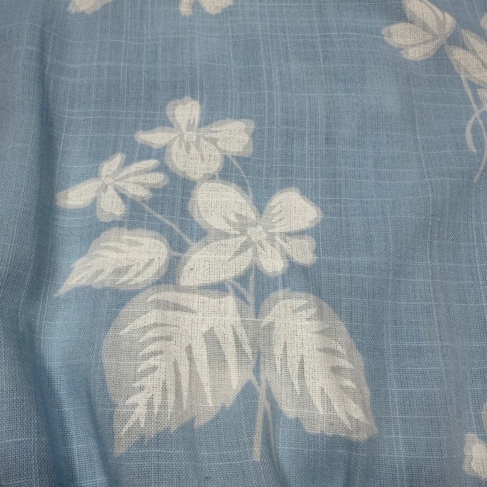 Vintage 80s Light Blue Floral Cotton Blend Midi Dress Cottagecore Prairie Small - Picture 6 of 8